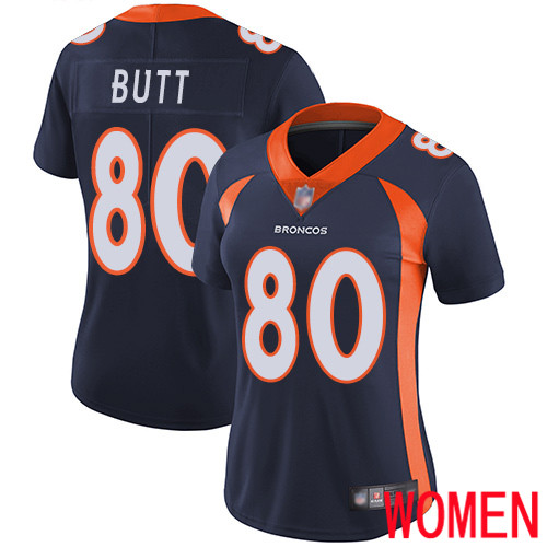 Women Denver Broncos 80 Jake Butt Navy Blue Alternate Vapor Untouchable Limited Player Football NFL Jersey